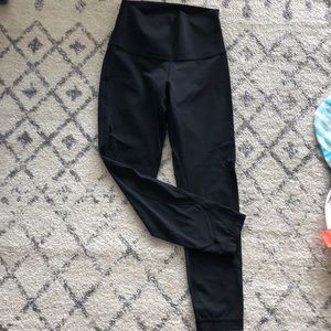 Size 6, High waisted, black lulu legging sheer